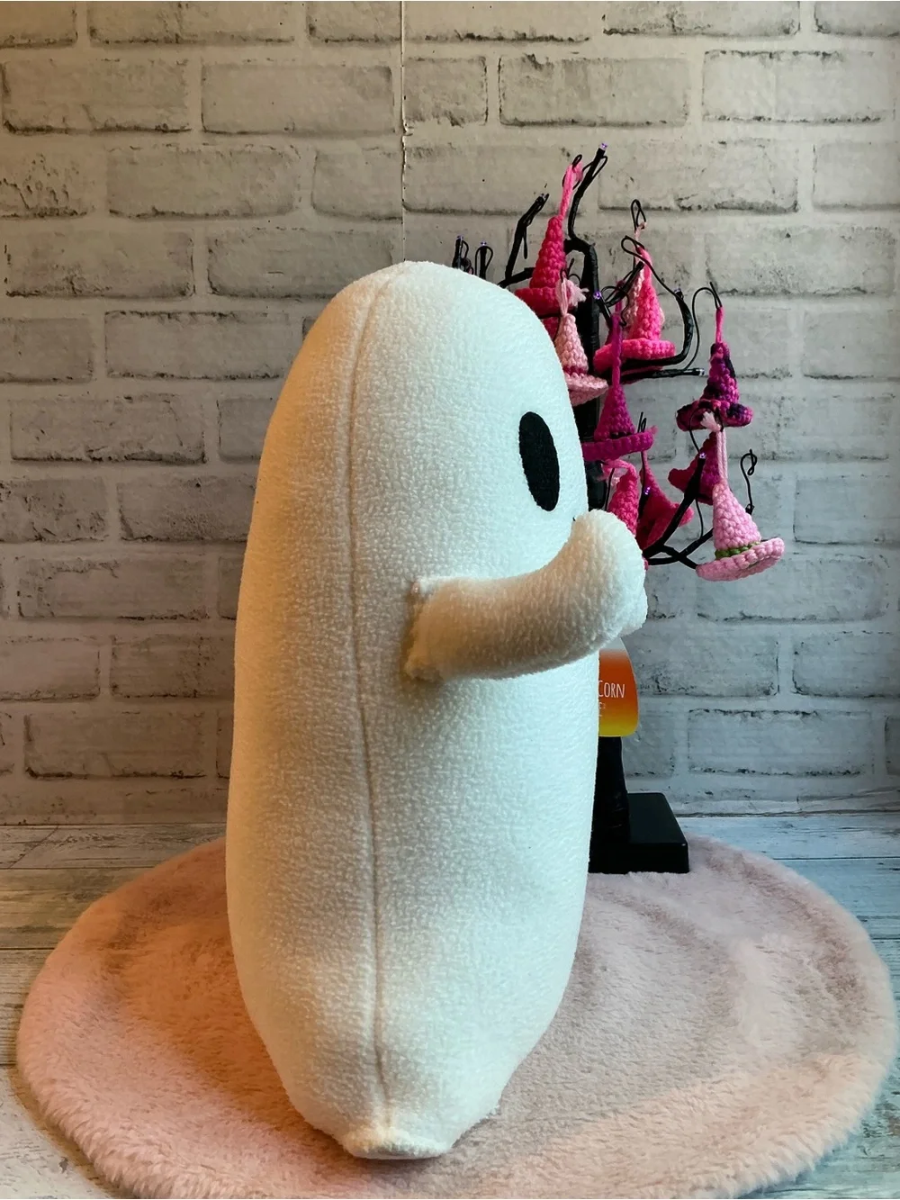 Candy Corn Lane ghost fabric 15”w
